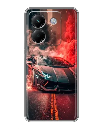 Чехол для Xiaomi Poco M7 Pro 5G с картинкой «Lamborghini красный дым»