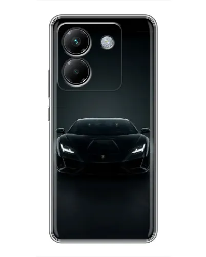 Чехол для Xiaomi Poco M7 Pro 5G с картинкой «Черный Lamborghini Aventador»