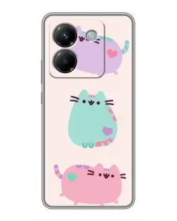 Чехол для Xiaomi Poco M7 Pro 5G с картинкой «Pusheen трио»
