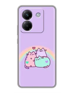Чехол для Xiaomi Poco M7 Pro 5G с картинкой «Радужные Пушины»
