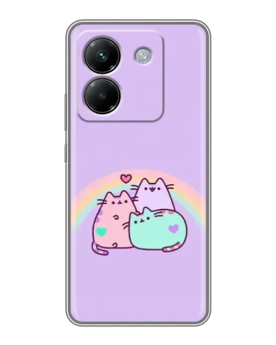 Чехол для Xiaomi Poco M7 Pro 5G с картинкой «Радужные Пушины»