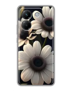 Чехол для Xiaomi Poco M7 Pro 5G с картинкой «Белые маргаритки макро»