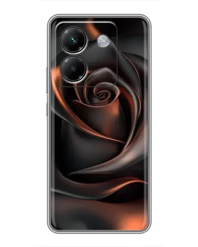 Чехол для Xiaomi Poco M7 Pro 5G с картинкой «Шелковая черная роза»