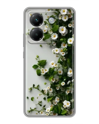 Чехол для Xiaomi Poco M7 Pro 5G с картинкой «Ветка мелких белых цветов»