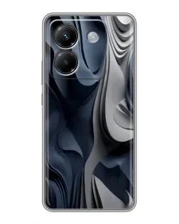 Чехол для Xiaomi Poco M7 Pro 5G с картинкой «Объемные синие складки»