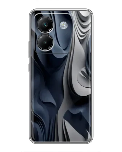 Чехол для Xiaomi Poco M7 Pro 5G с картинкой «Объемные синие складки»