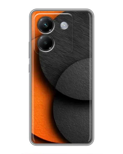 Чехол для Xiaomi Poco M7 Pro 5G с картинкой «Геометрия оранжевых кругов»