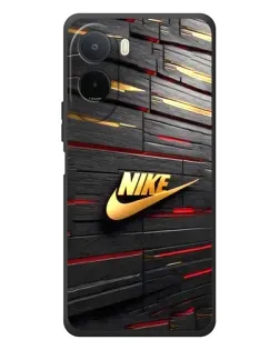 Чехол для Xiaomi POCO M7 с картинкой «Золотой Nike на металле»