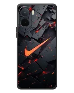 Чехол для Xiaomi POCO M7 с картинкой «Nike — эффект разломов»
