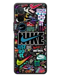 Чехол для Xiaomi POCO M7 с картинкой «Яркий коллаж Nike»