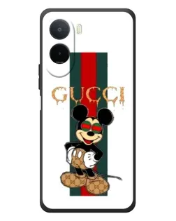 Чохол для Xiaomi POCO M7 з картинкою «Міккі Маус Gucci — смуги»