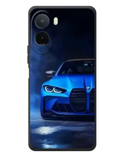 Чехол для Xiaomi POCO M7 с картинкой «Голубая BMW M4»