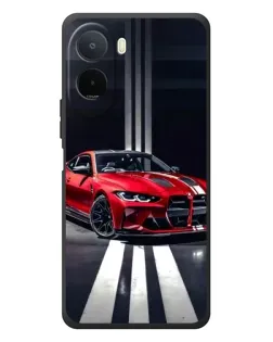 Чехол для Xiaomi POCO M7 с картинкой «Красная BMW на дороге»