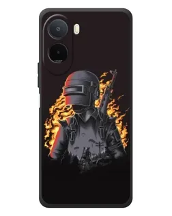 Чохол для Xiaomi POCO M7 з картинкою «PUBG — вогняний силует»