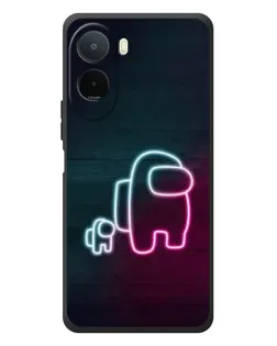 Чехол для Xiaomi POCO M7 с картинкой «Among Us неон-арт»