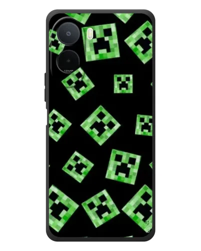 Чехол для Xiaomi POCO M7 с картинкой «Паттерн с криперами» Чехол для Xiaomi POCO M7 с картинкой «Паттерн с криперами»