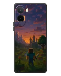 Чехол для Xiaomi POCO M7 с картинкой «Стив у башни»