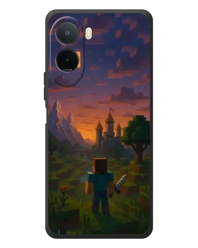 Чехол для Xiaomi POCO M7 с картинкой «Стив у башни» Чехол для Xiaomi POCO M7 с картинкой «Стив у башни»