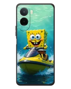 Чехол для Xiaomi POCO M7 с картинкой «Спанч Боб на гидроцикле»