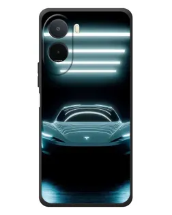 Чохол для Xiaomi POCO M7 з картинкою «Tesla в неоні»