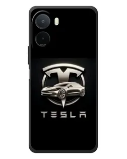Чохол для Xiaomi POCO M7 з картинкою «Tesla — срібне авто»