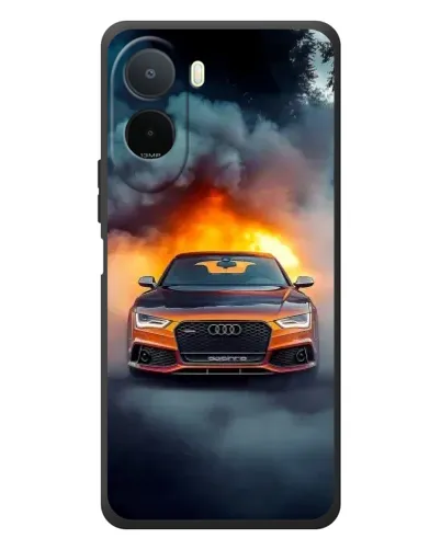 Чохол для Xiaomi POCO M7 з картинкою «Audi у вогняному диму»