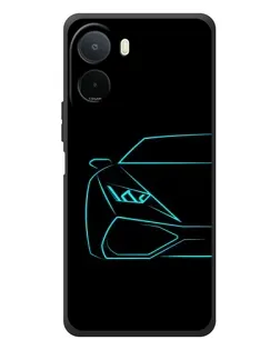 Чохол для Xiaomi POCO M7 з картинкою «Блакитний силует Lamborghini»