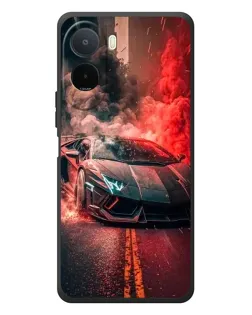 Чохол для Xiaomi POCO M7 з картинкою «Lamborghini червоний дим»