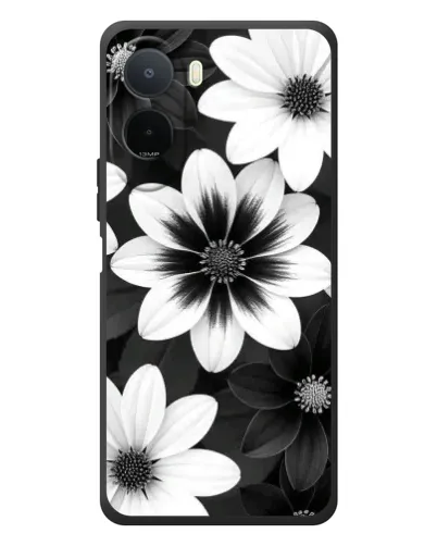 Чохол для Xiaomi POCO M7 з картинкою «Монохромні айстри»