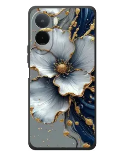 Чохол для Xiaomi POCO M7 з картинкою «Біла квітка та золотий флюїд» Чохол для Xiaomi POCO M7 з картинкою «Біла квітка та золотий флюїд»
