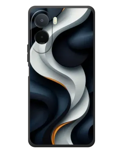 Чехол для Xiaomi POCO M7 с картинкой «Объемные черно-белые ленты» Чехол для Xiaomi POCO M7 с картинкой «Объемные черно-белые ленты»