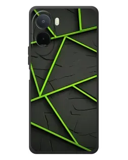 Чехол для Xiaomi POCO M7 с картинкой «Зеленые геометрические линии»