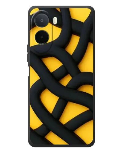Чехол для Xiaomi POCO M7 с картинкой «Черное желтое переплетение» Чехол для Xiaomi POCO M7 с картинкой «Черное желтое переплетение»