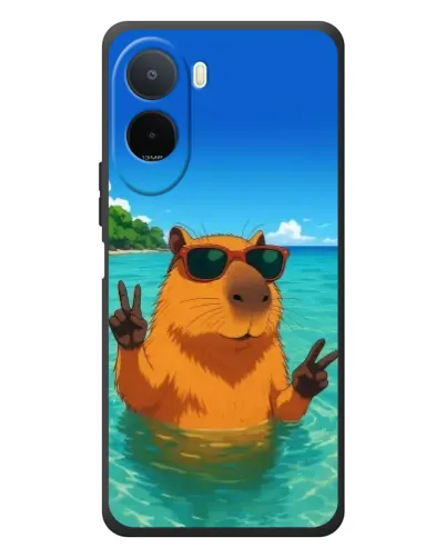 Чехол для Xiaomi POCO M7 с картинкой «Морская капибара»