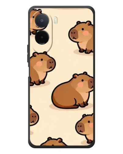 Чехол для Xiaomi POCO M7 с картинкой «Паттерн милых капибар»