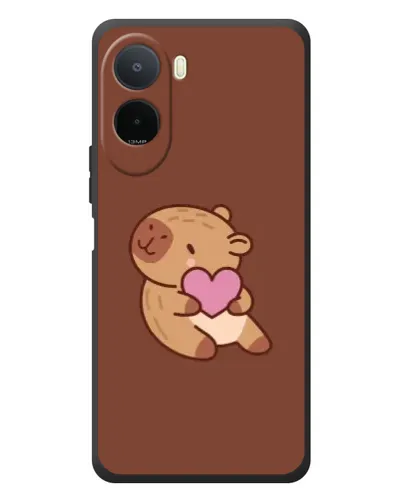 Чехол для Xiaomi POCO M7 с картинкой «Капибара с сердцем»