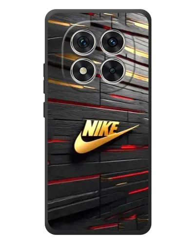 Чехол для Xiaomi Poco M8 Pro с картинкой «Золотой Nike на металле»