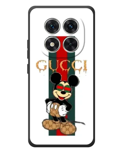 Чехол для Xiaomi Poco M8 Pro с картинкой «Микки Маус Gucci — полосы»