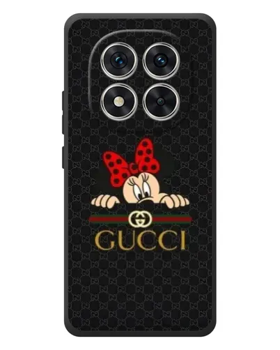 Чехол для Xiaomi Poco M8 Pro с картинкой «Минни Маус Gucci — черный»