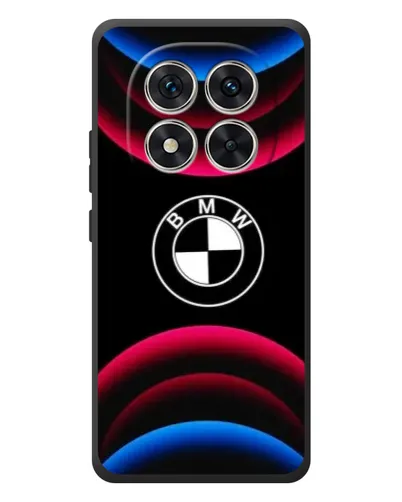 Чехол для Xiaomi Poco M8 Pro с картинкой «Логотип BMW и неоновые дуги»