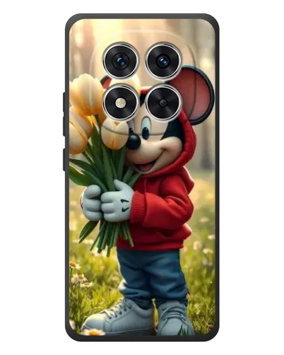 Чехол для Xiaomi Poco M8 Pro с картинкой «Микки с тюльпанами»