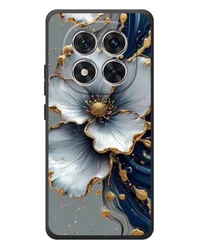 Чехол для Xiaomi Poco M8 Pro с картинкой «Белый цветок и золотой флюид» Чехол для Xiaomi Poco M8 Pro с картинкой «Белый цветок и золотой флюид»