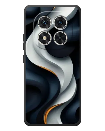 Чехол для Xiaomi Poco M8 Pro с картинкой «Объемные черно-белые ленты»