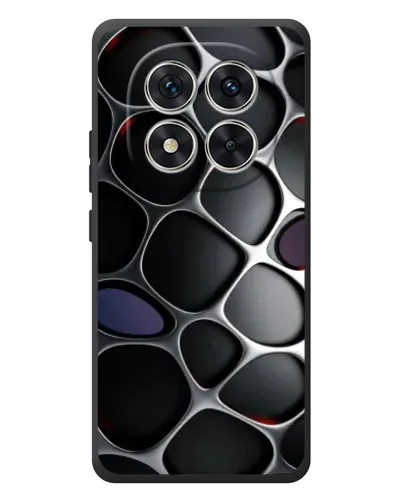 Чехол для Xiaomi Poco M8 Pro с картинкой «Объемная темная решетка»