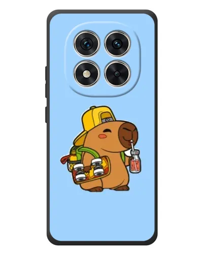 Чехол для Xiaomi Poco M8 Pro с картинкой «Капибара на скейте»