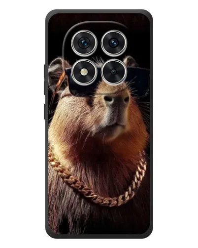 Чехол для Xiaomi Poco M8 Pro с картинкой «Капибара золотая цепь»