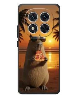 Чехол для Xiaomi Poco M8 Pro с картинкой «Капибара с пиццей»