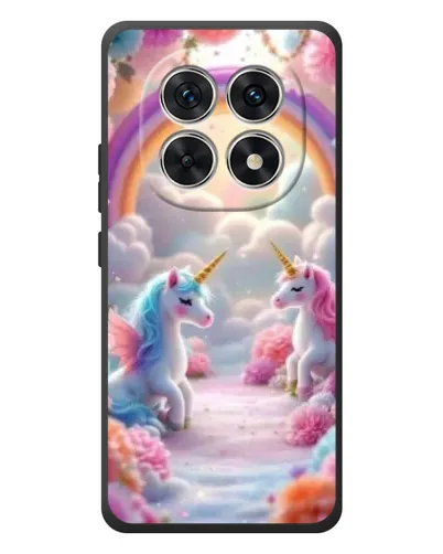 Чехол для Xiaomi Poco M8 с картинкой «Радуга и единороги»