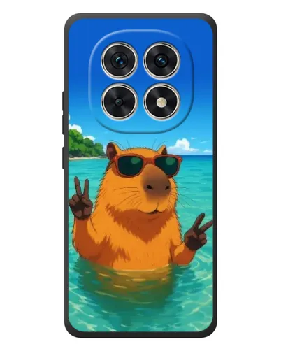Чехол для Xiaomi Poco M8 с картинкой «Морская капибара»
