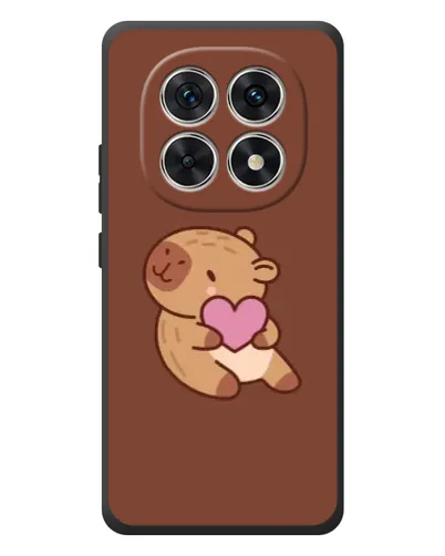 Чехол для Xiaomi Poco M8 с картинкой «Капибара с сердцем»